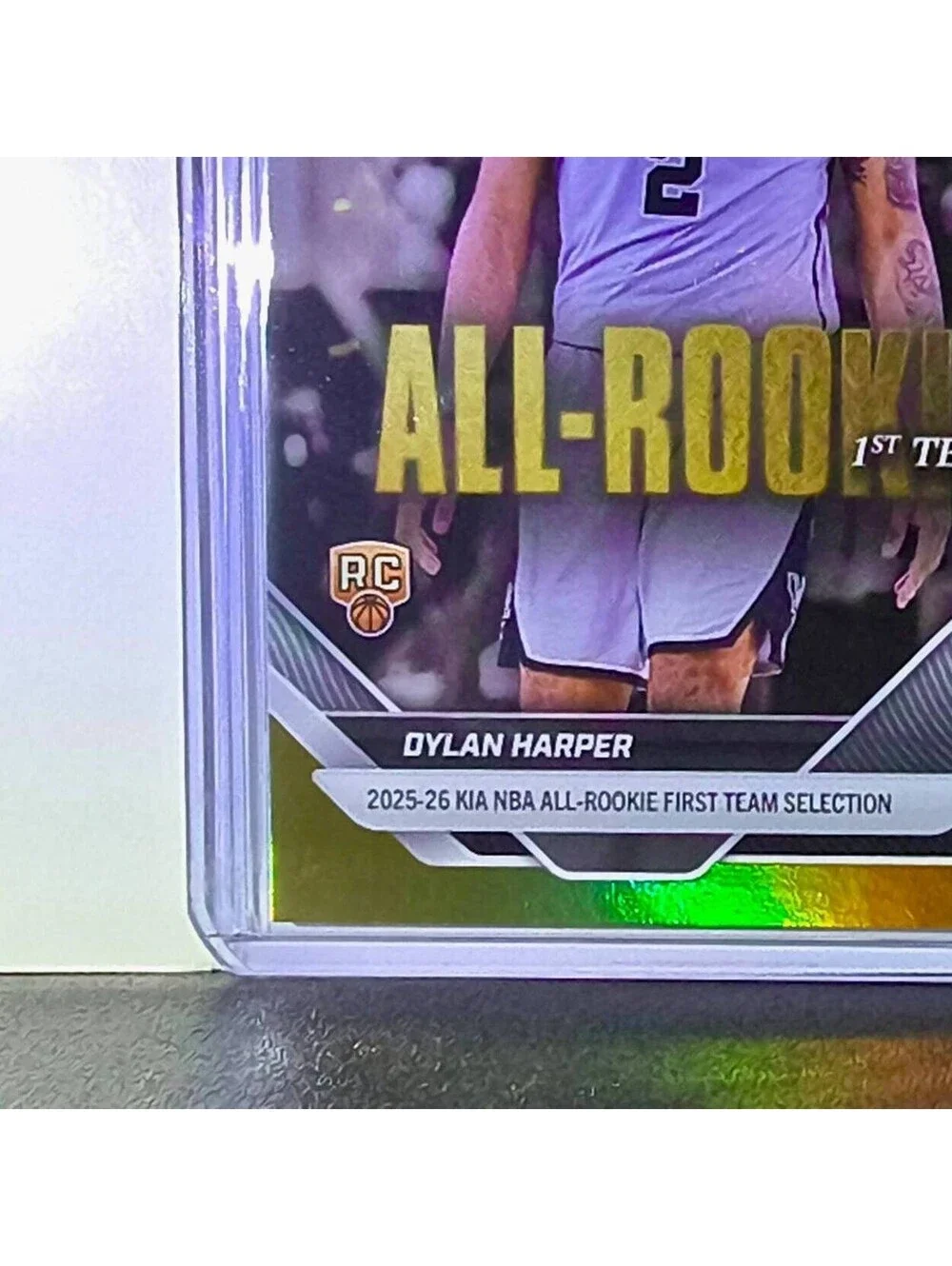 Dylan Harper Rookie 2025-26 Topps Now NBA All-Rookie 1st Team 34/50 Gold Spurs